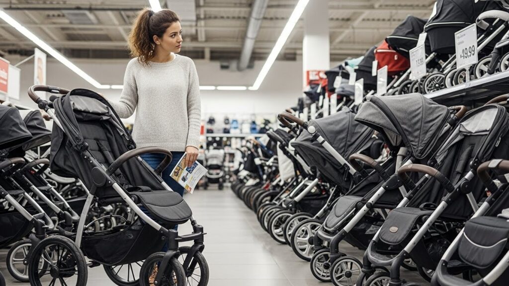 ベビーカー売り場で迷うママ
AIで生成