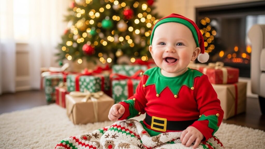 クリスマス　1歳　赤ちゃん
AIで生成